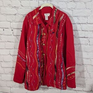 Coldwater Creek Red Applique Jacket